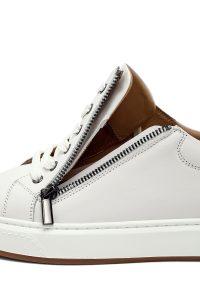 کتونی مردانه سفید بندی چرمی دری مد