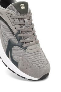 کتونی مردانه طوسی بندی با زیره ضخیم دری مد