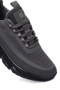 کتونی مردانه طوسی بندی زیره ضخیم پارچه‌ای Derimod Zero