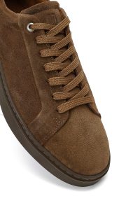 کتونی مردانه قهوه‌ای بندی چرمی دری مد