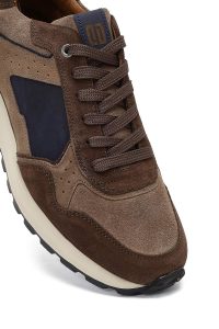 کتونی مردانه قهوه‌ای بندی چرمی دری مد