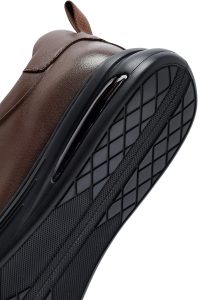 کتونی مردانه قهوه‌ای بندی چرمی دری مد