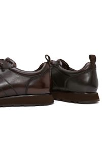 کتونی مردانه قهوه‌ای بندی چرمی کژوال دری مد