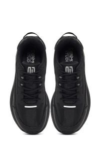 کتونی مردانه مشکی بندی با زیره ضخیم دری مد