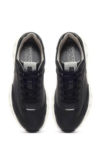 کتونی مردانه مشکی بندی با زیره ضخیم دری مد