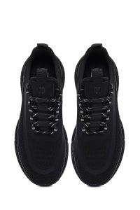 کتونی مردانه مشکی بندی زیره ضخیم پارچه‌ای Derimod Zero