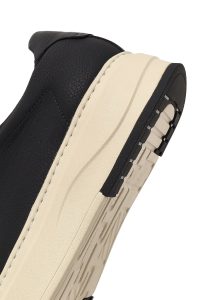 کتونی مردانه مشکی بندی زیره ضخیم چرمی دری مد