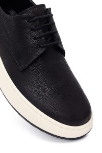 کتونی مردانه مشکی بندی زیره ضخیم چرمی دری مد