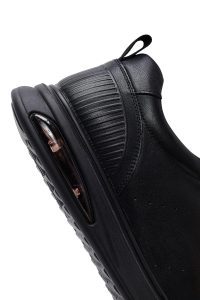 کتونی مردانه مشکی بندی چرمی دری مد