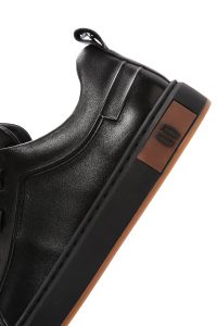 کتونی مردانه مشکی بندی چرمی دری مد