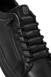 کتونی مردانه مشکی بندی چرمی دری مد