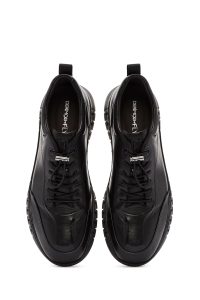 کتونی مردانه مشکی بندی چرمی کژوال دری مد