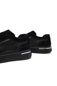 کتونی مردانه مشکی ضخیم چرمی دری مد