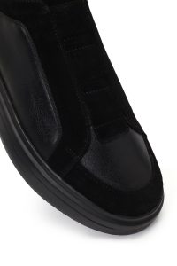 کتونی مردانه مشکی ضخیم چرمی دری مد