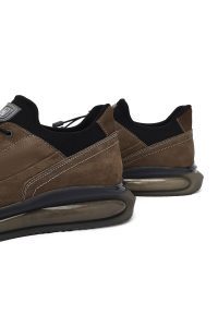 کتونی مردانه نبوک چرمی ویزون بندی زیره ضخیم دری مد