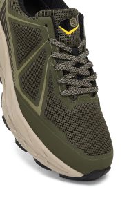 کتونی مردانه پارچه‌ای خاکی بندی زیره ضخیم دری مد