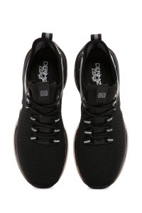 کتونی مردانه پارچه‌ای مشکی بنددار زیره ضخیم دری مد