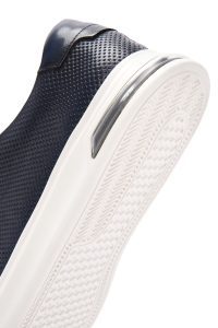 کتونی مردانه چرم سرمه‌ای بنددار دری مد