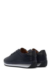 کتونی مردانه چرم سرمه‌ای بنددار کژوال دری مد