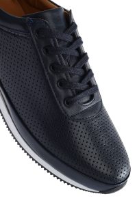 کتونی مردانه چرم سرمه‌ای بنددار کژوال دری مد