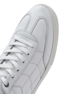 کتونی مردانه چرم سفید بنددار دری مد