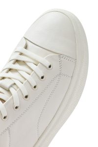 کتونی مردانه چرم سفید بنددار دری مد