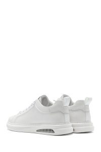 کتونی مردانه چرم سفید بنددار دری مد