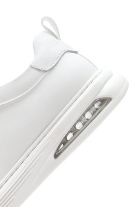 کتونی مردانه چرم سفید بنددار دری مد