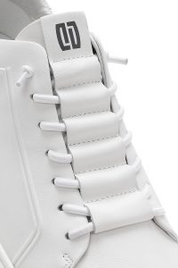 کتونی مردانه چرم سفید بنددار دری مد