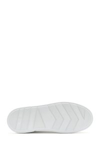 کتونی مردانه چرم سفید بنددار دری مد