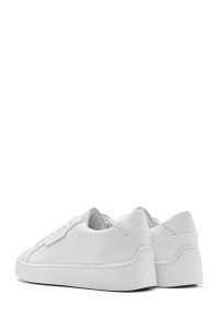 کتونی مردانه چرم سفید بنددار دری مد