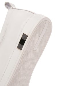 کتونی مردانه چرم سفید بنددار دری مد