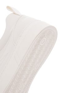 کتونی مردانه چرم سفید بنددار دری مد