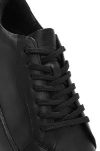 کتونی مردانه چرم مشکی بنددار دری مد