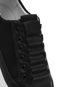 کتونی مردانه چرم مشکی بنددار دری مد