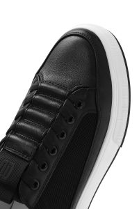 کتونی مردانه چرم مشکی بنددار دری مد