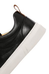 کتونی مردانه چرم مشکی بنددار دری مد