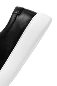 کتونی مردانه چرم مشکی بنددار زیره ضخیم دری مد