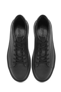 کتونی مردانه چرم مشکی بنددار زیره ضخیم دری مد