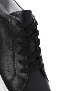 کتونی مردانه چرم مشکی بنددار زیره ضخیم دری مد