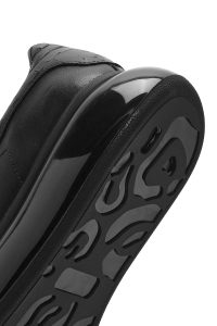 کتونی مردانه چرم مشکی بنددار زیره ضخیم دری مد