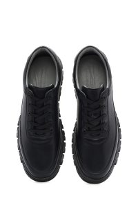 کتونی مردانه چرم مشکی بنددار کژوال دری مد