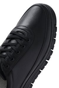 کتونی مردانه چرم مشکی بنددار کژوال دری مد