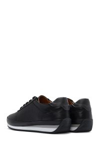 کتونی مردانه چرم مشکی بنددار کژوال دری مد