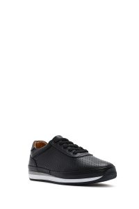 کتونی مردانه چرم مشکی بنددار کژوال دری مد