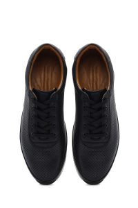 کتونی مردانه چرم مشکی بنددار کژوال دری مد