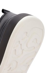 کتونی مردانه چرم مشکی زیره ضخیم بنددار دری مد