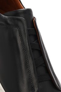 کتونی مردانه چرم مشکی کش‌دار دری مد