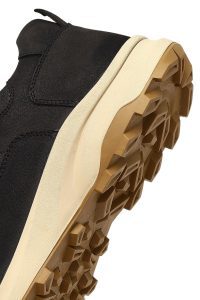 کتونی مردانه چرم نبوک مشکی بندی کژوال با زیره ضخیم دری مد