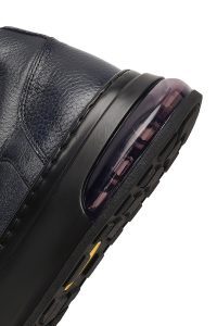 کتونی مردانه چرمی سرمه‌ای بندی با زیره ضخیم دری مد